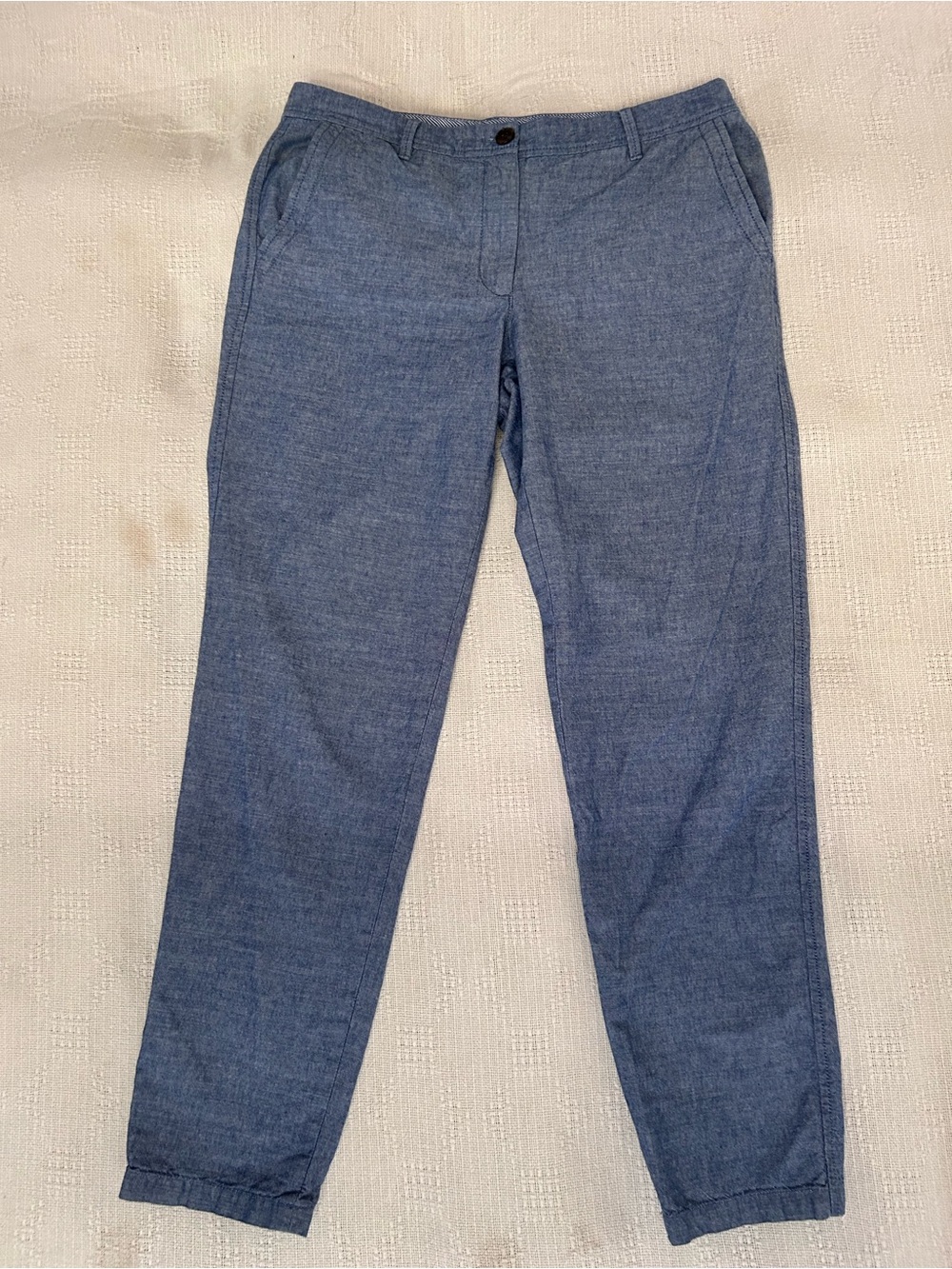 Talbots Girlfriend Cotton Trousers in Blue